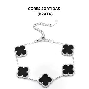 BIJU PULSEIRA TREVO PRATA COR SORTIDA 3001