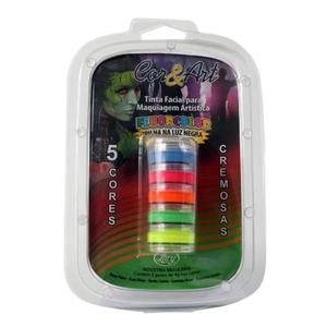 MAQ ART KIT TINTA FACIAL CR FLUORESC 5 CORES 1091