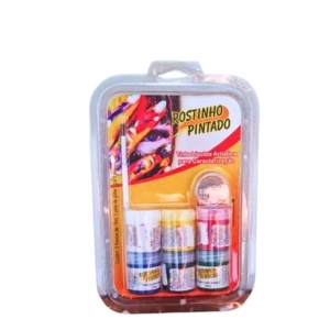 MAQ ART KIT TINTA FACIAL LIQ 6 CORES+GLITTER 1080