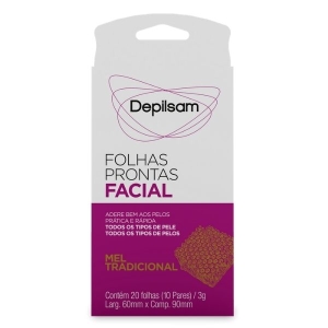 DEPILSAM FOLHAS PRONTAS FACIAL MEL 10 PARES@
