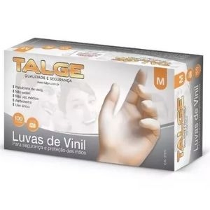 TALGE LUVA VINIL S/PO M 100UN