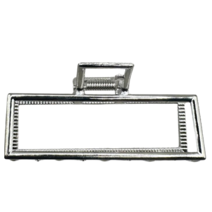 PLATINA PIRANHA RETANGULO METAL GRANDE PRATA CB4507