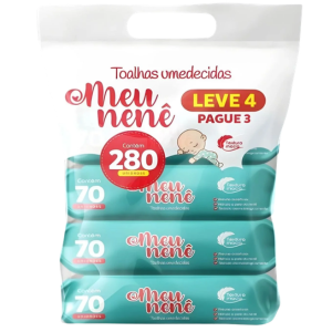 MGOLD MEU NENE TOALHA UMED 70UN 4 PACOTES