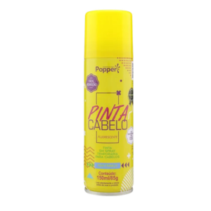 POPPER SPRAY TINTA CABELO FLUORESCENTE AMARELO 150ML
