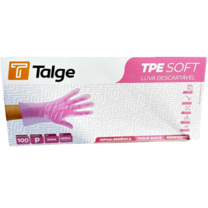 TALGE LUVA TPE SOFT ROSA P 100UN