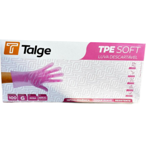 TALGE LUVA TPE SOFT ROSA G 100UN