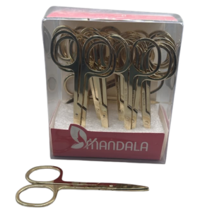 MD TESOURA METAL PONTA RETA DOURADA 24UN MM4158 DISPLAY