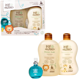 BEBE ORGANICO KIT SH+COND CAMOMILA 200ML+COLONIA 30ML
