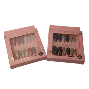 SABRINA S UNHA PCT ADESIVA ALMOND LONGA DECOR SP1818 12UN